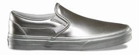 Wild Trek Vans Classic Slip-On (Metallic Sidewall) Silver