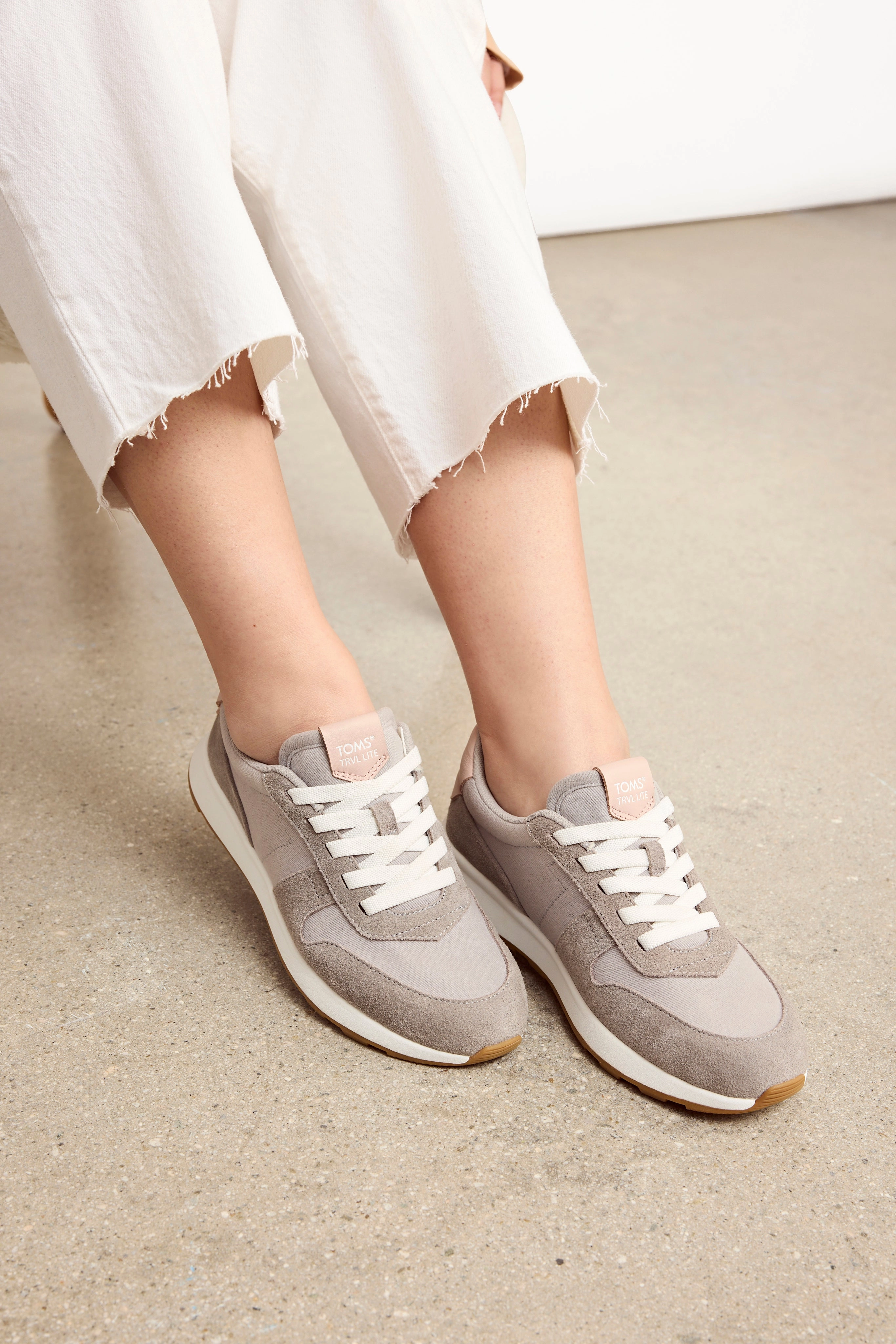 Active Step Velcro straps Women's TRVL Lite Retro Sneaker - Drizzle Grey