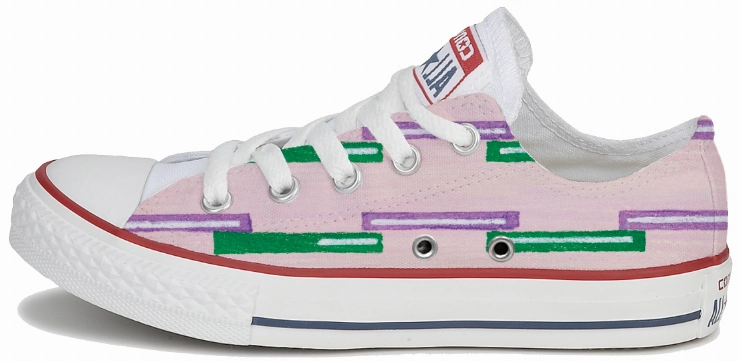 Baggins Original Low Top Pink Stripe Toe box