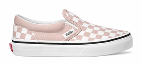 Cool Pop Vans Classic Slip-On Checkerboard Rose Smoke