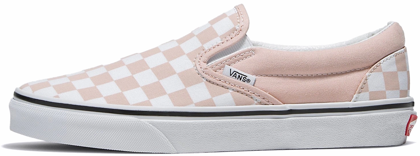 World Step Elegant Mood Vans Classic Slip-On Checkerboard Rose Smoke