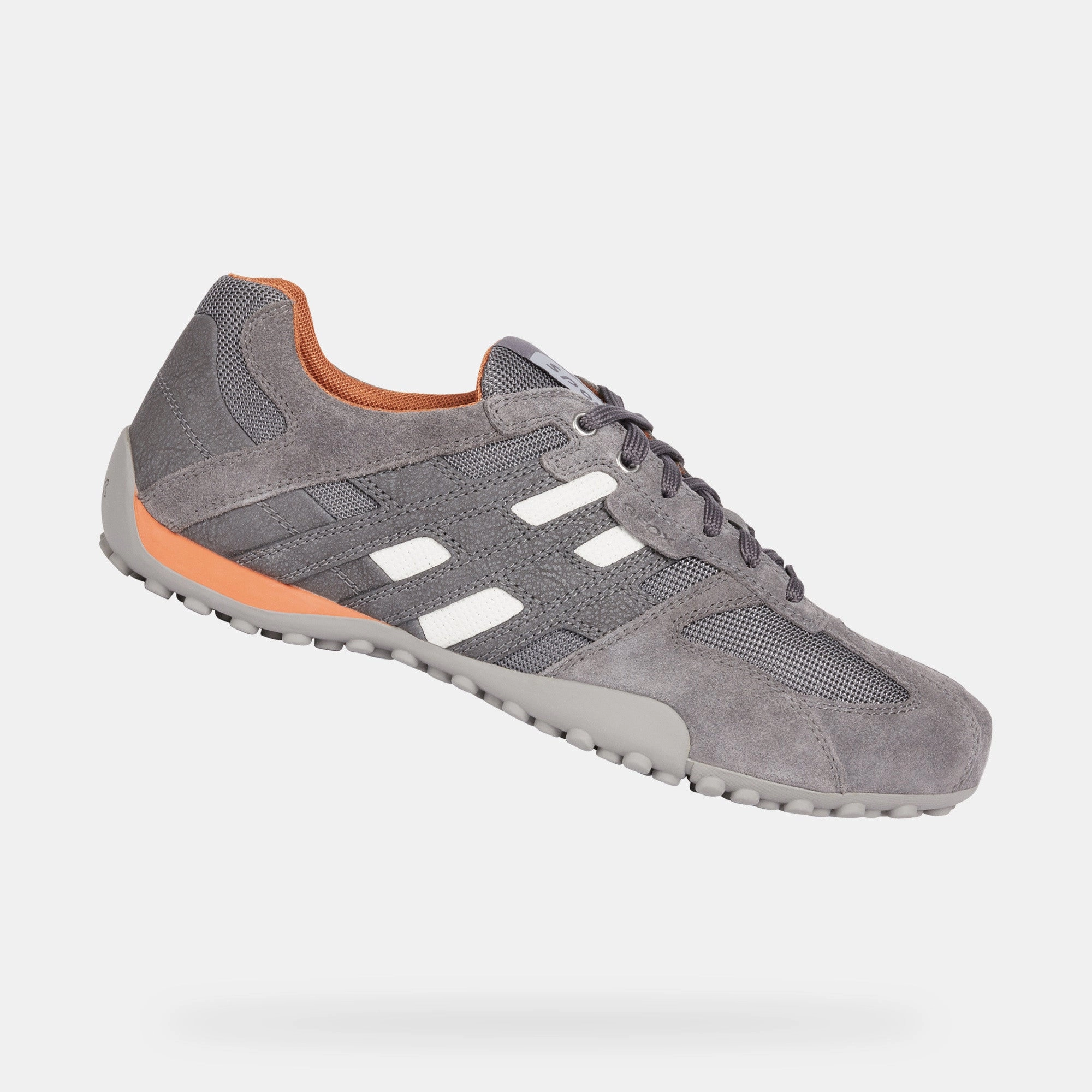 Geox Men's Snake Lace Up Sneaker Light Grey/Anthracite Long Time Wear Energy Boost