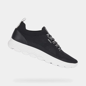 Woven Upper Geox Men's U Spherica Lace Up Sneaker Black