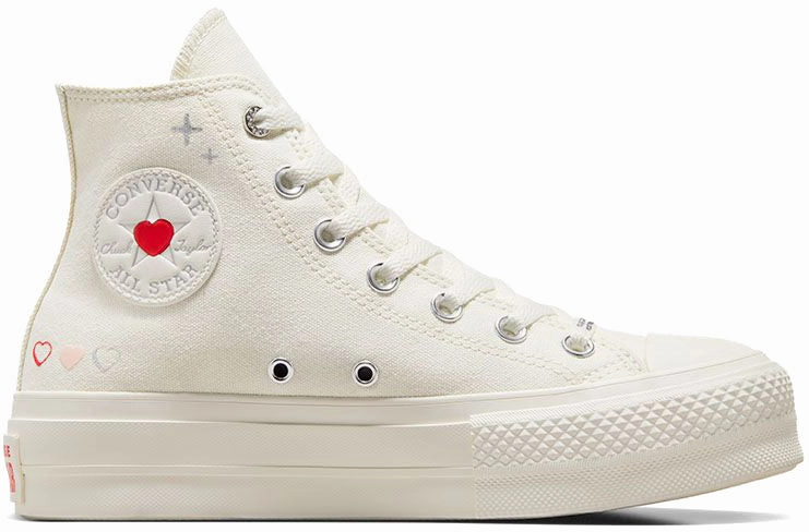 Converse Womens Chuck Taylor All Star Hi Top Lift Egret/Fever Dream/Egret Torsion control Hiking