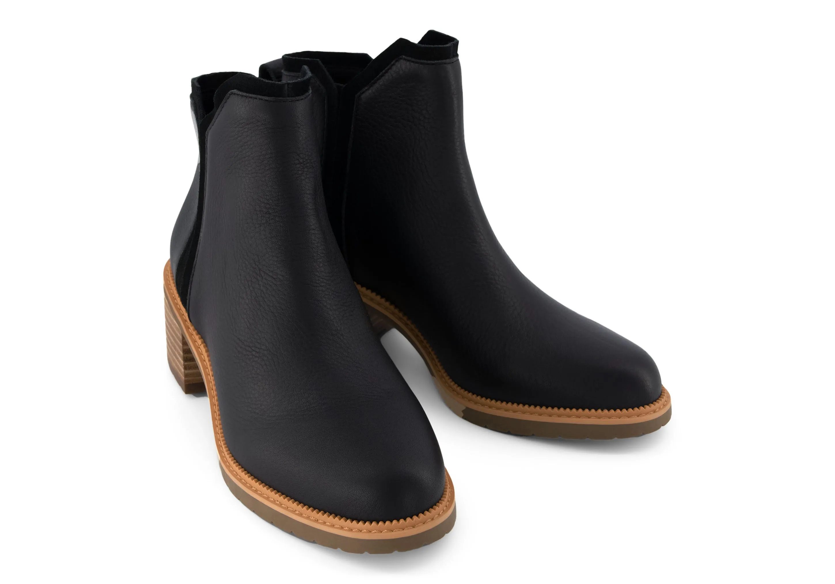 Comfortable Stretch Hailey Ankle Boot - Black Leather