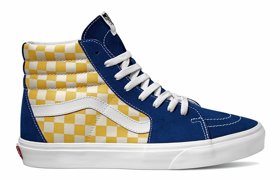 Boho Free Vans Sk8-Hi (BMX Checker) True Blue/Yellow