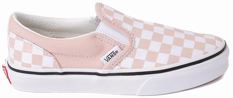 Vans Kids Classic Slip-On Checkerboard Rose Smoke Dust Guard Core Support