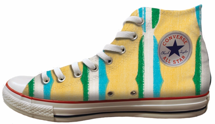 Baggins Original Hi Top Retro Yellow Pattern Play Mode Nordic Tone