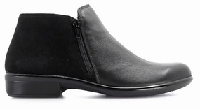 Soft Step Zip Closure Naot Women's Helm Aura Bootie Black Raven/Black Suede