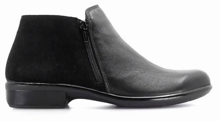 nylon All-Purpose Style Naot Women's Helm Aura Bootie Black Raven/Black Suede