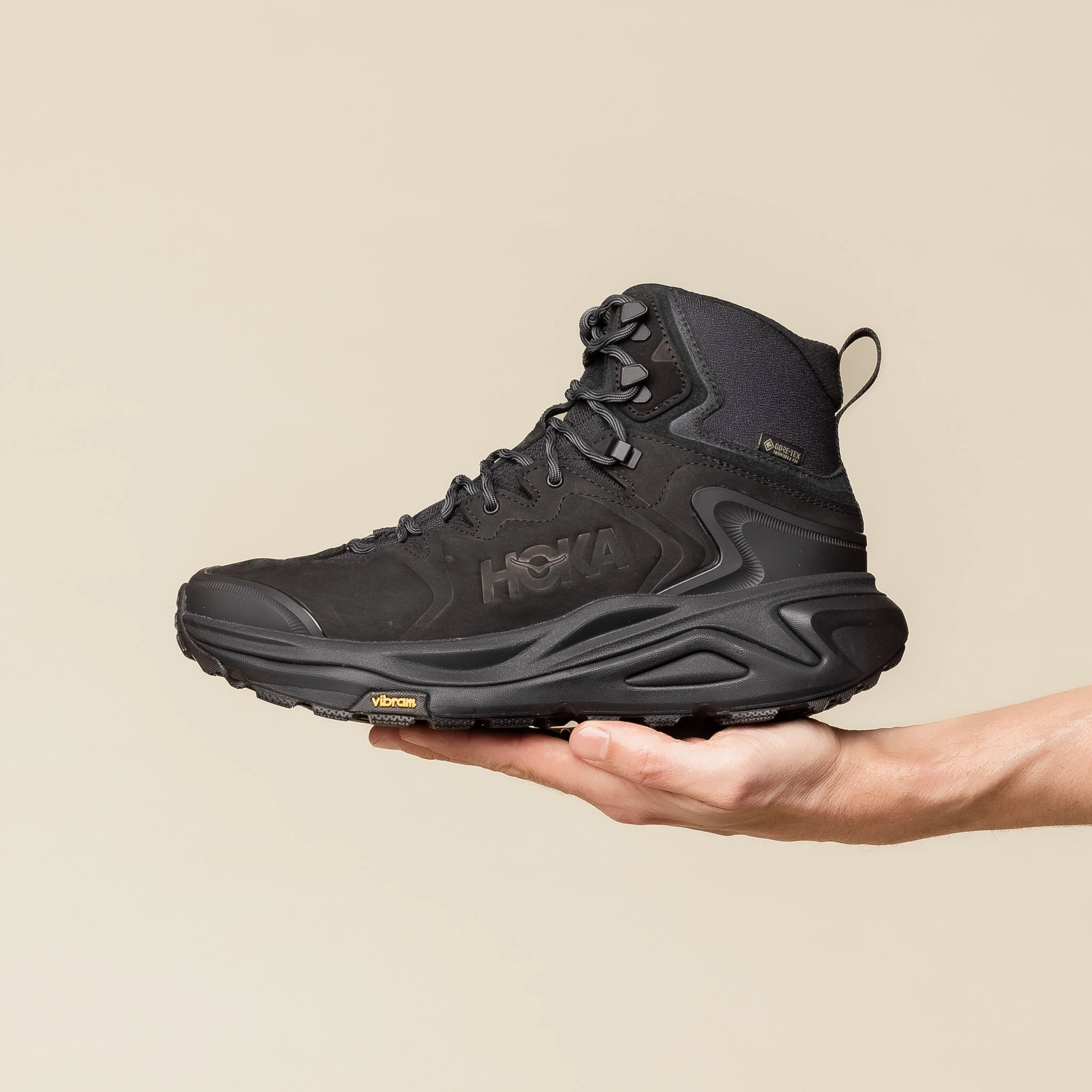 Optimal Support Quick Drying Hoka - Kaha 3 GORE-TEX Hiking Boots - Black / Black