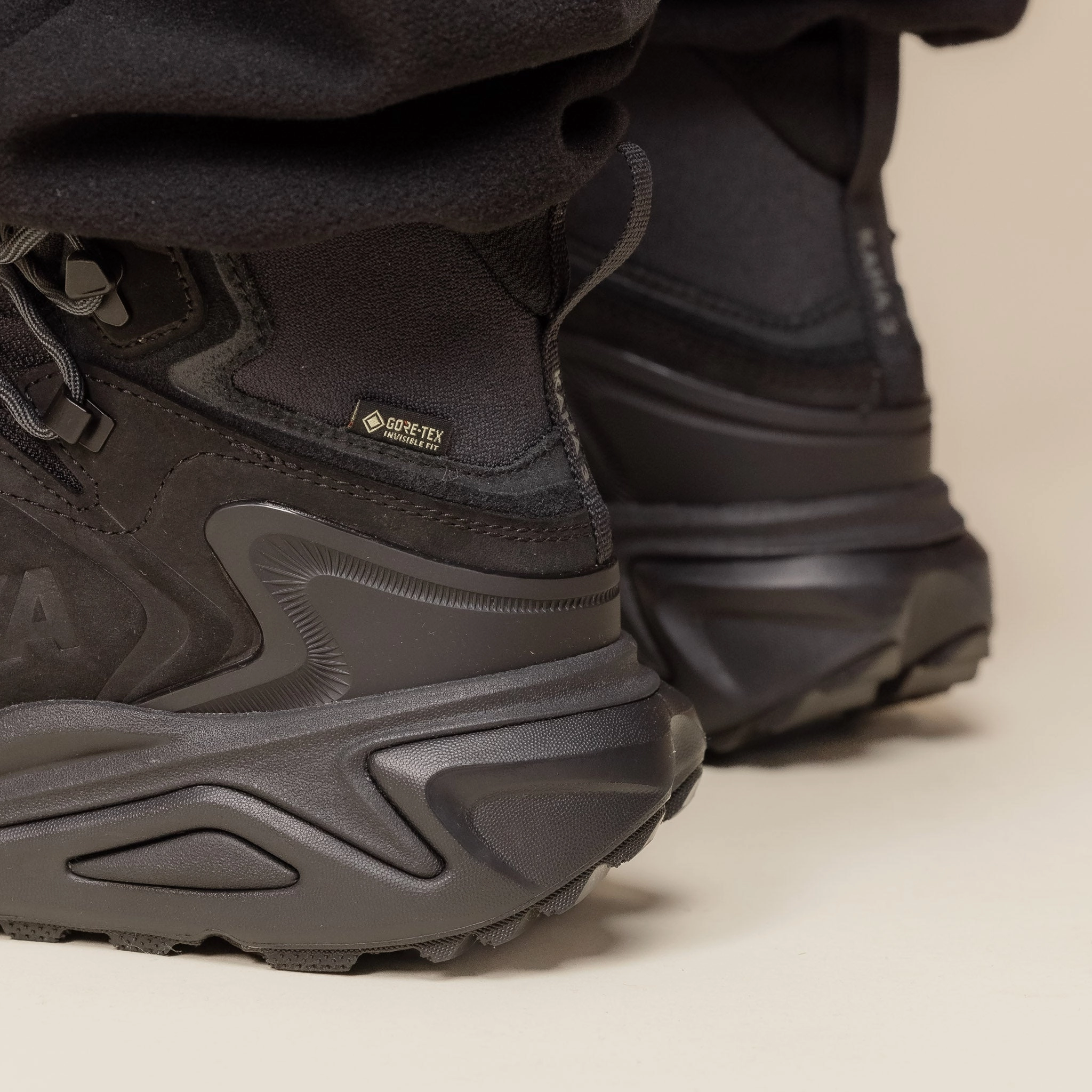 Hoka - Kaha 3 GORE-TEX Hiking Boots - Black / Black Mud Terrain All-Weather Hiking Boots