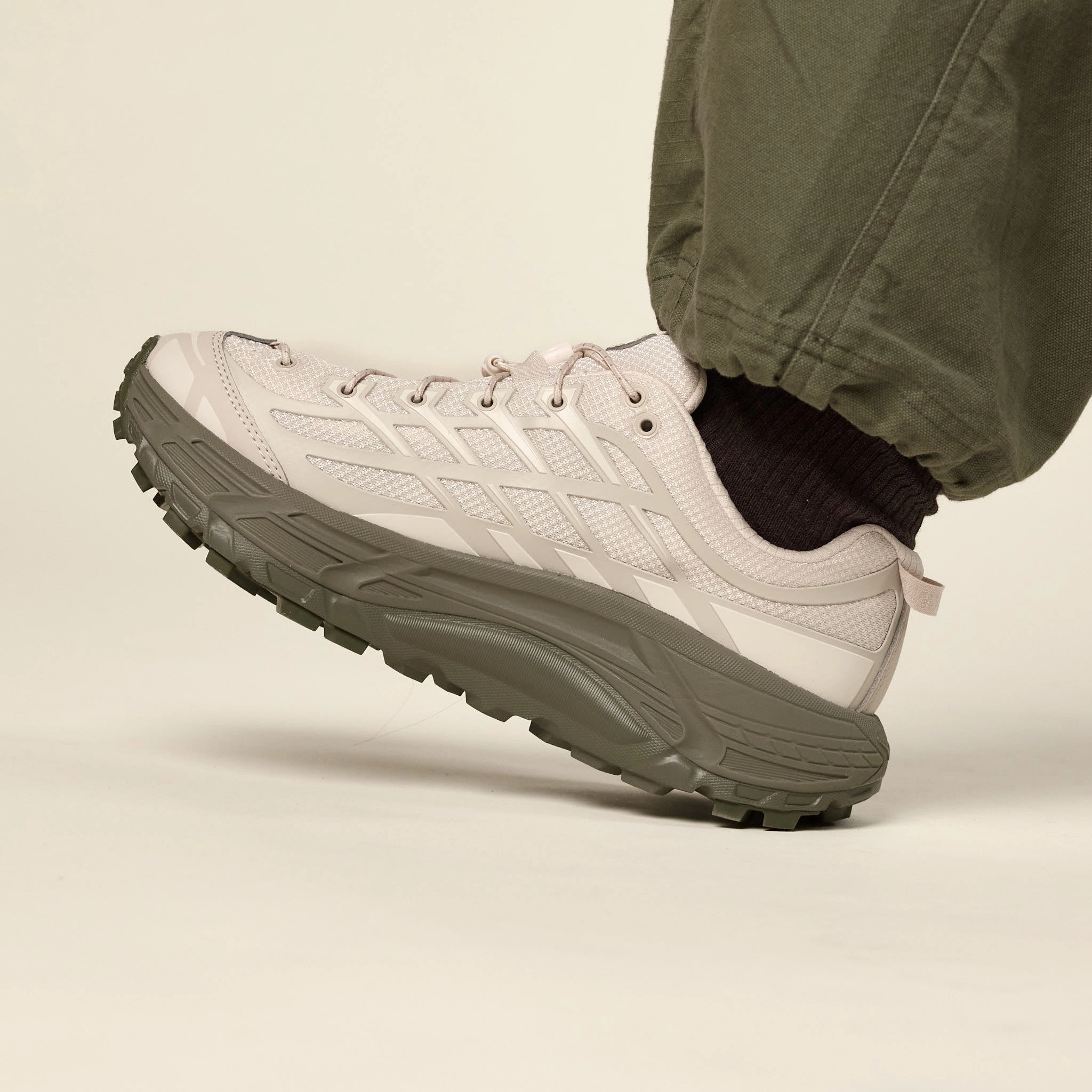 Outdoor Stability Maximum Traction Hoka - Mafate Three2 - Oat Milk / Eucalyptus