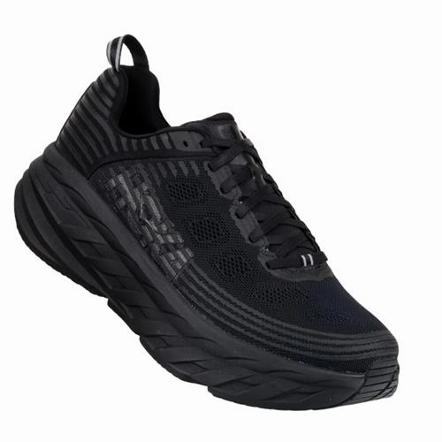 Microfiber Overlay Performance Boost Hoka One One Men's Bondi 6 Sneaker Black/White