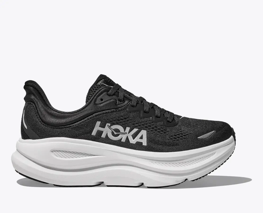 Breathable Upper Hoka One One Men's Bondi 9 Sneakers Black / White