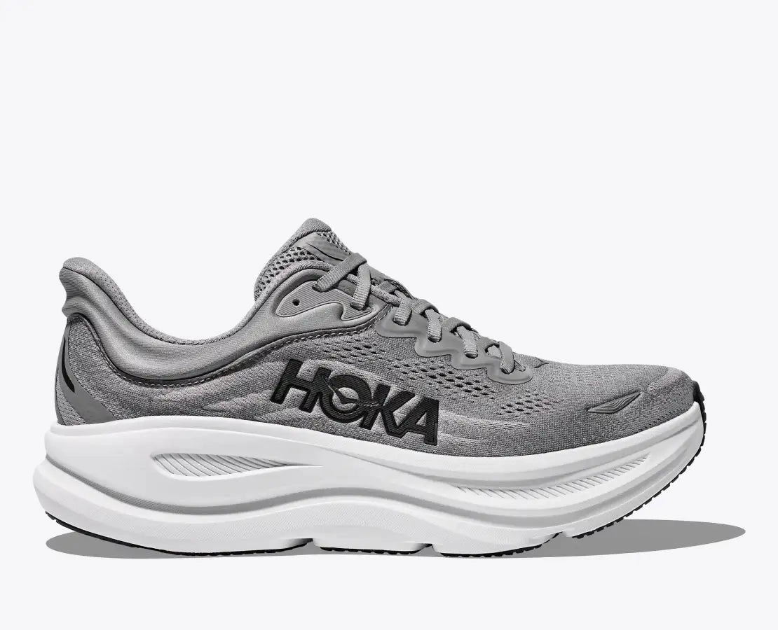 Hoka One One Men's Bondi 9 Sneakers Galactic grey / Stellar grey Energy Walk Mono Sock Fit Systems