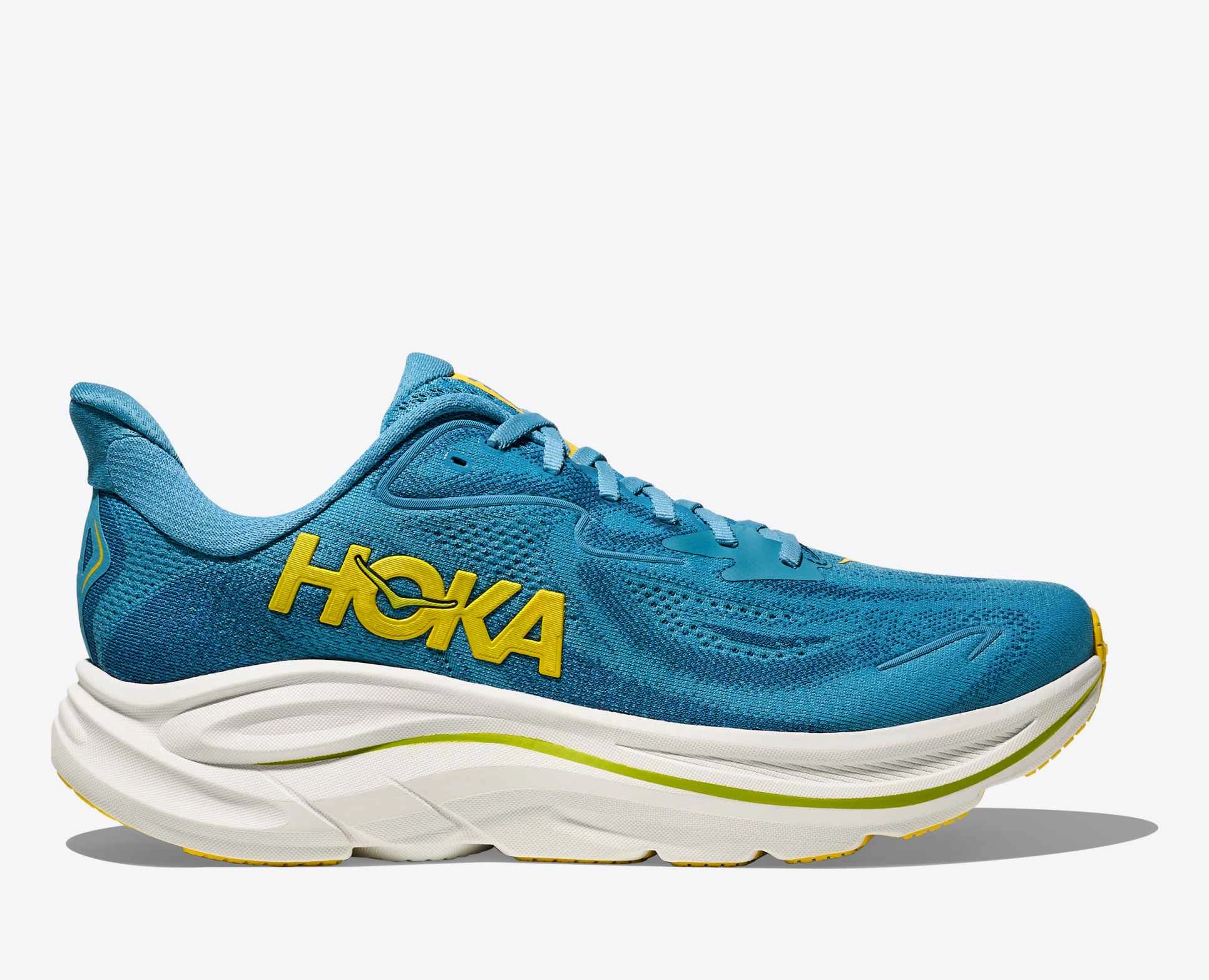 Hoka One One Men's Clifton 10 Sneaker Alpine blue / Foggy Night Weather Resistant Finish Slip Easy
