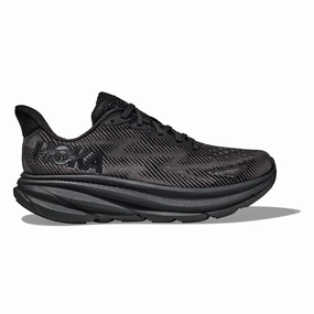TPUOutsole Knit Upper Material Hoka One One Men's Clifton 9 Sneaker Black/Black