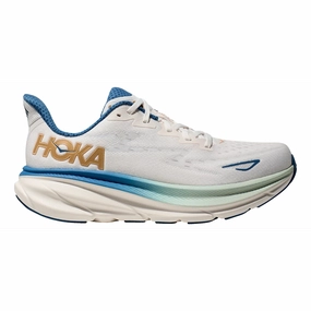 Hoka One One Men's Clifton 9 Sneaker Frost/Gold Classic Design