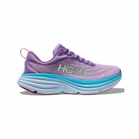 Low Impact Sole Hoka One One Women's Bondi 8 Sneaker Chalk Violet/Pastel Lilac