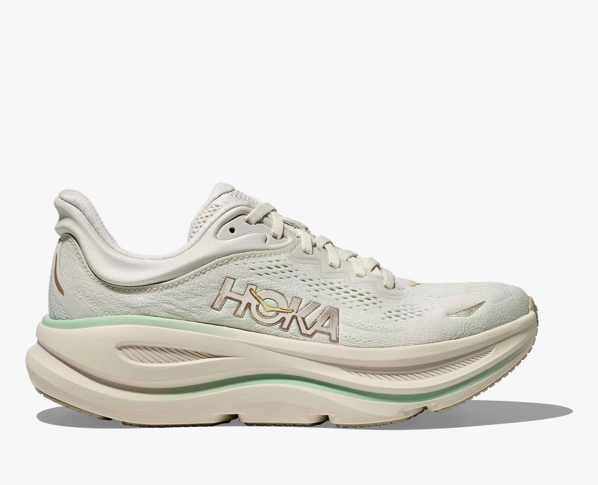 Fashion Edge Hoka One One Women's Bondi 9 Sneaker Truffle Salt / Sea Glass