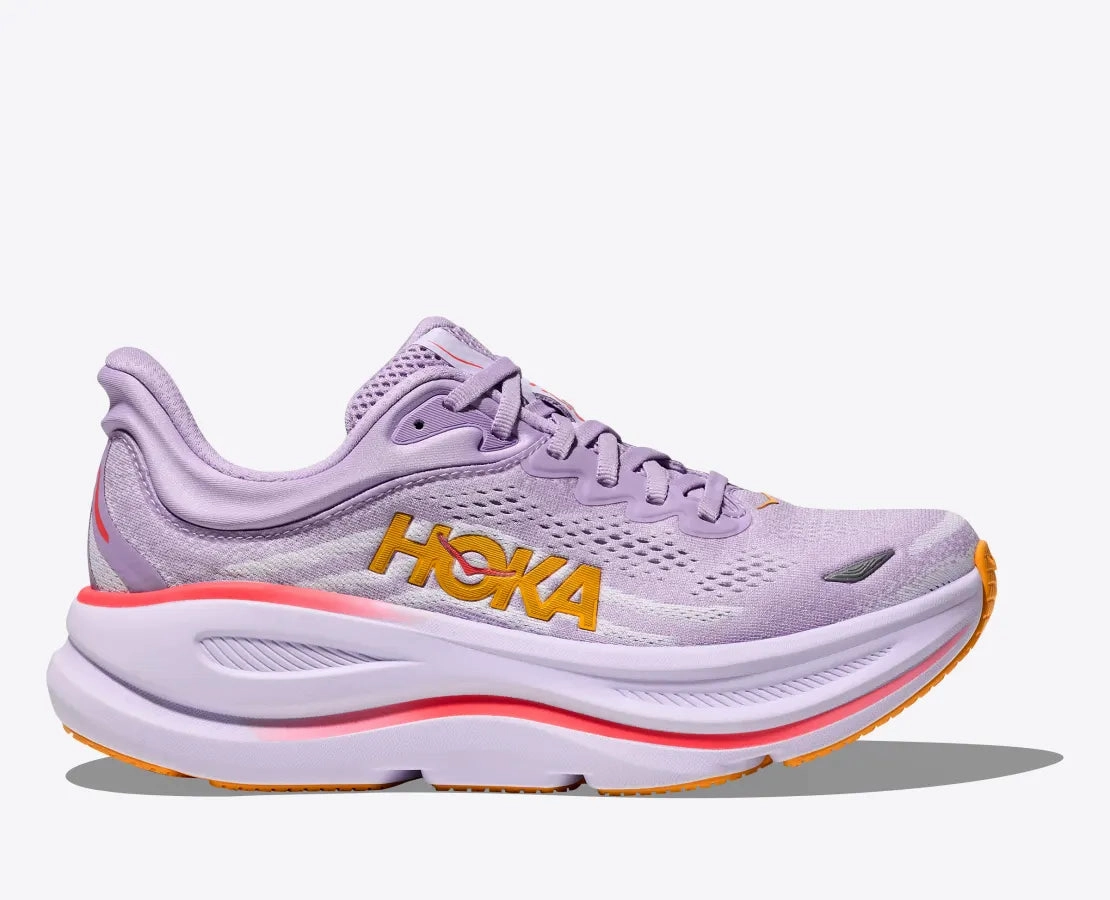 Hoka One One Women's Bondi 9 Sneakers Aster flower / Starlight glow Zip Closure Fashionable Look