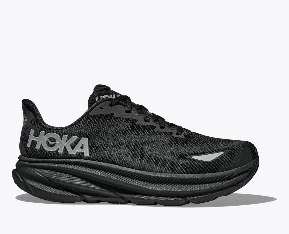 Ventilation Perforations Hoka One One Women's Clifton 9 GTX Sneaker Black/Black