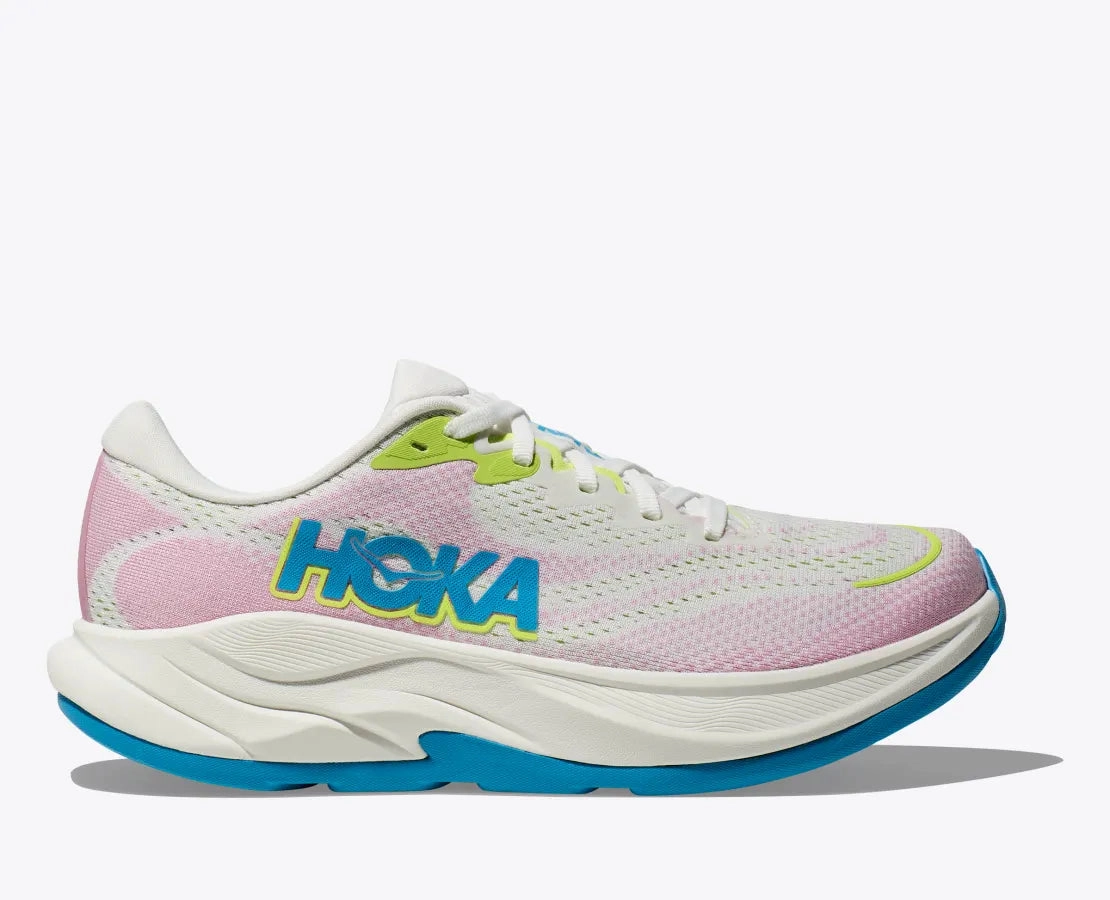 Ergonomic Toe Box Ankle Hugging Collar Hoka One One Women's Rincon 4 Frost / Pink Twilight
