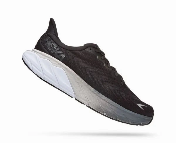 Versatile Silhouette Adaptive Ease Hoka One One Womens Arahi 6 Black / White - BWHT