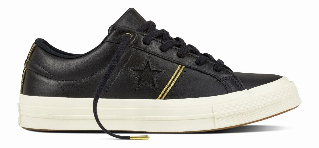 Converse One Star Low Top Black/Gold/Egret Silver Shine Mom Safe