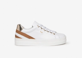 NeroGiardini Women's Leather Sneaker Bianco Odor Control Insole Bold Detail