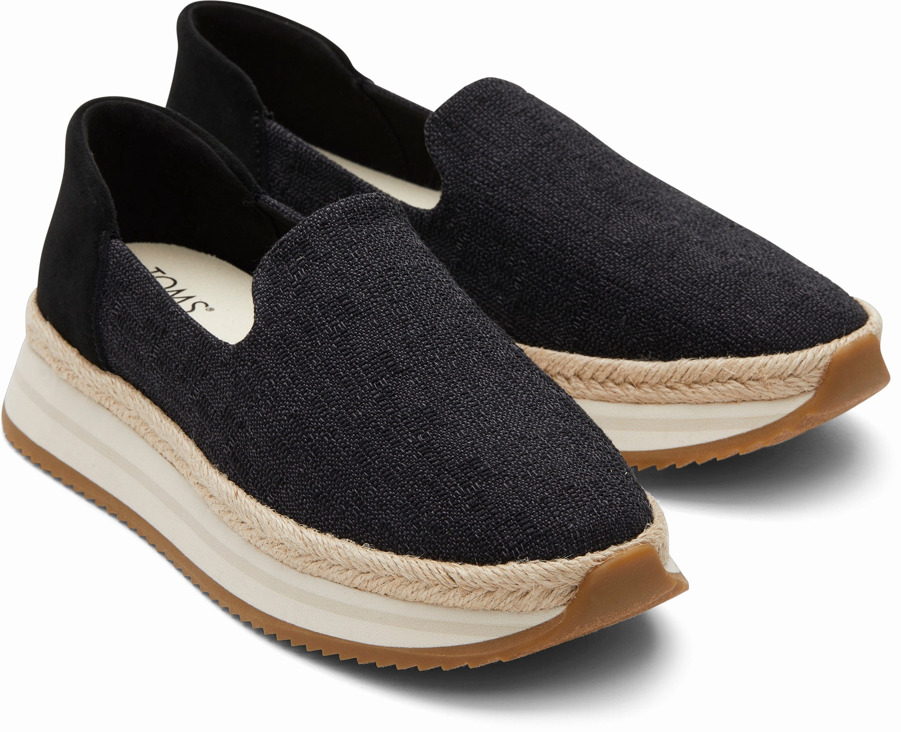 Secure fit Jocelyn Espadrille Sneaker - Black Slub/Suede
