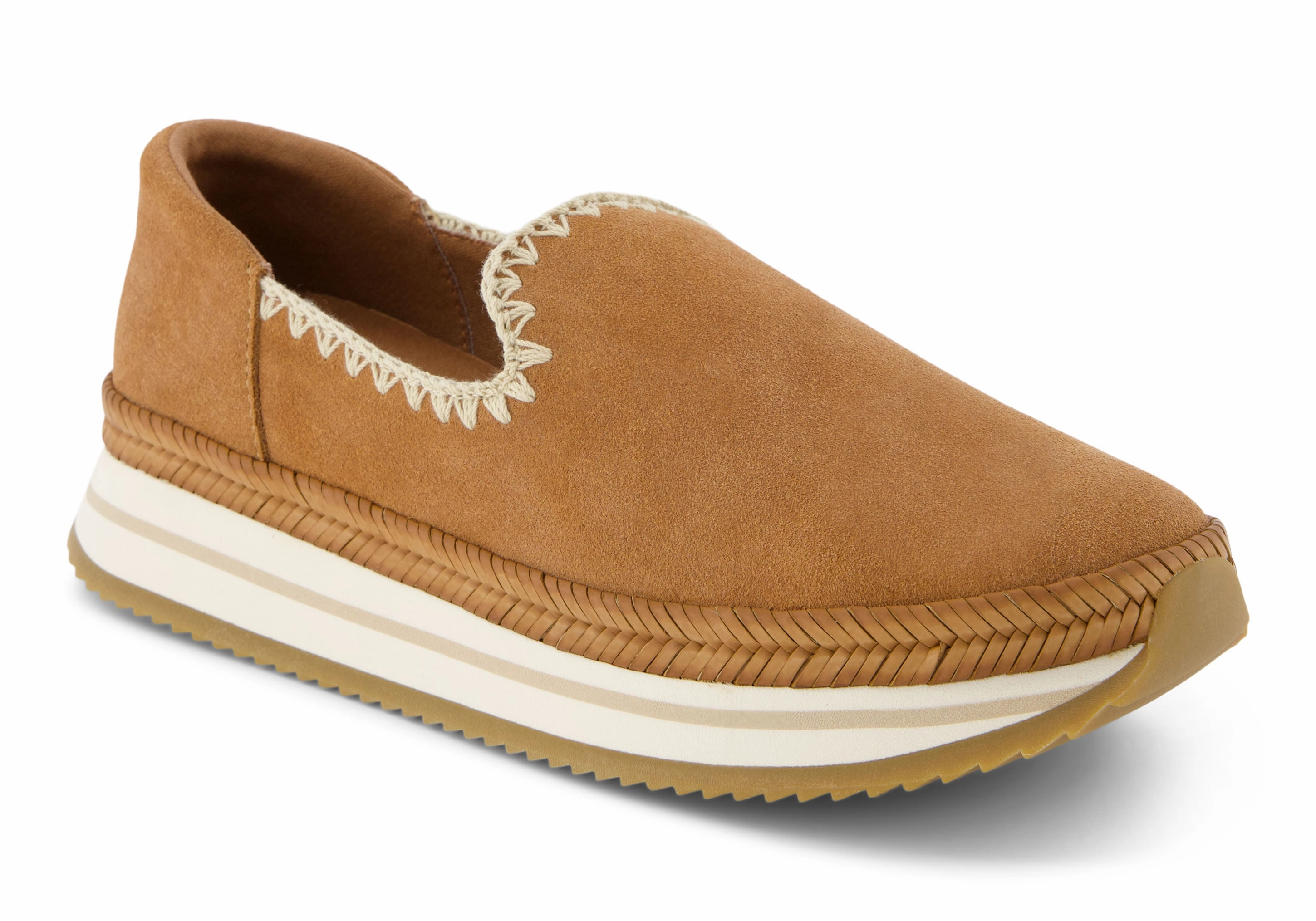 Chill Step Shoes Jocelyn Espadrille Sneaker - Brown Sugar Suede/Deco Stitch
