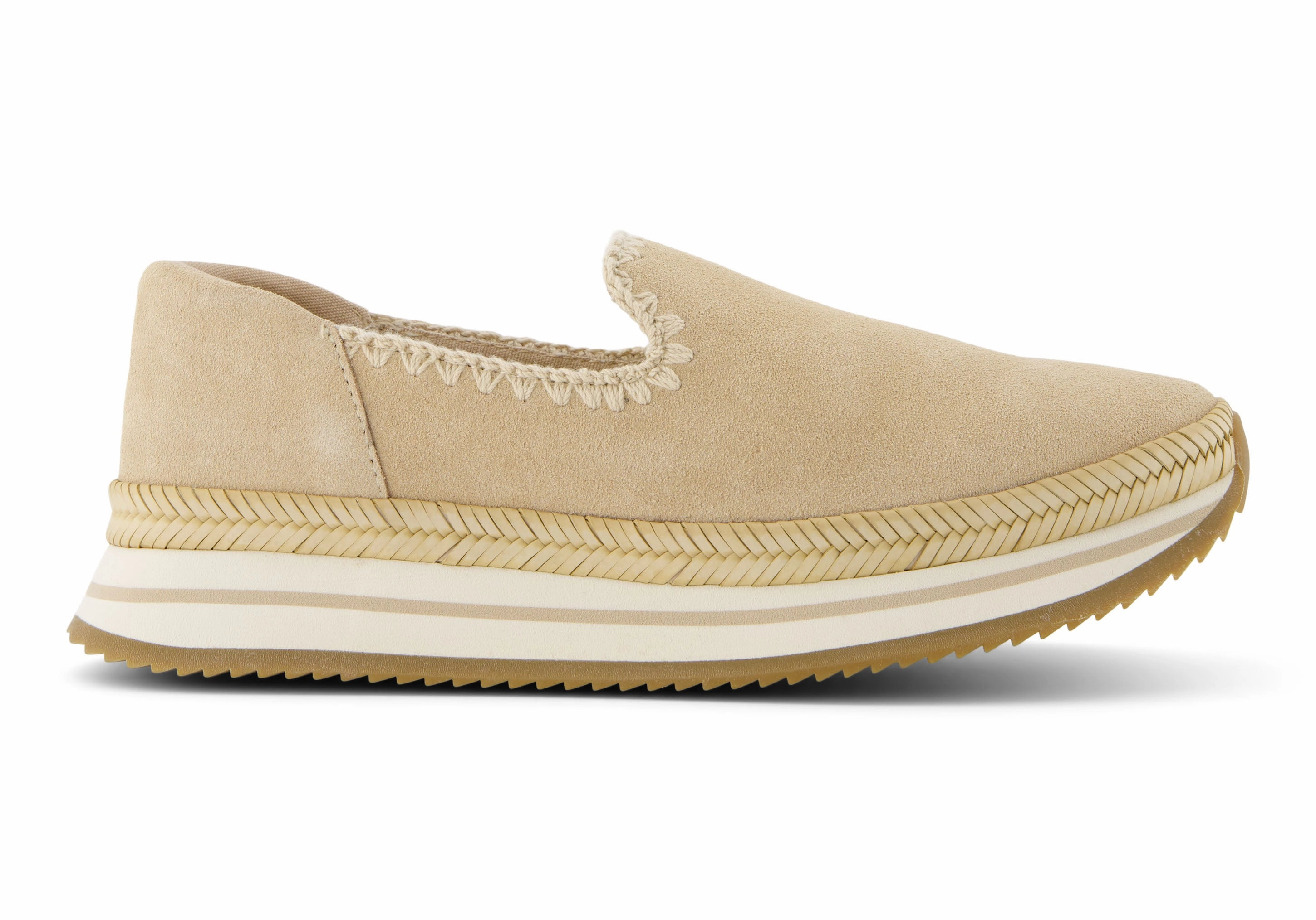City Comfort Jocelyn Espadrille Sneaker - Oatmeal Suede/Deco Stitch