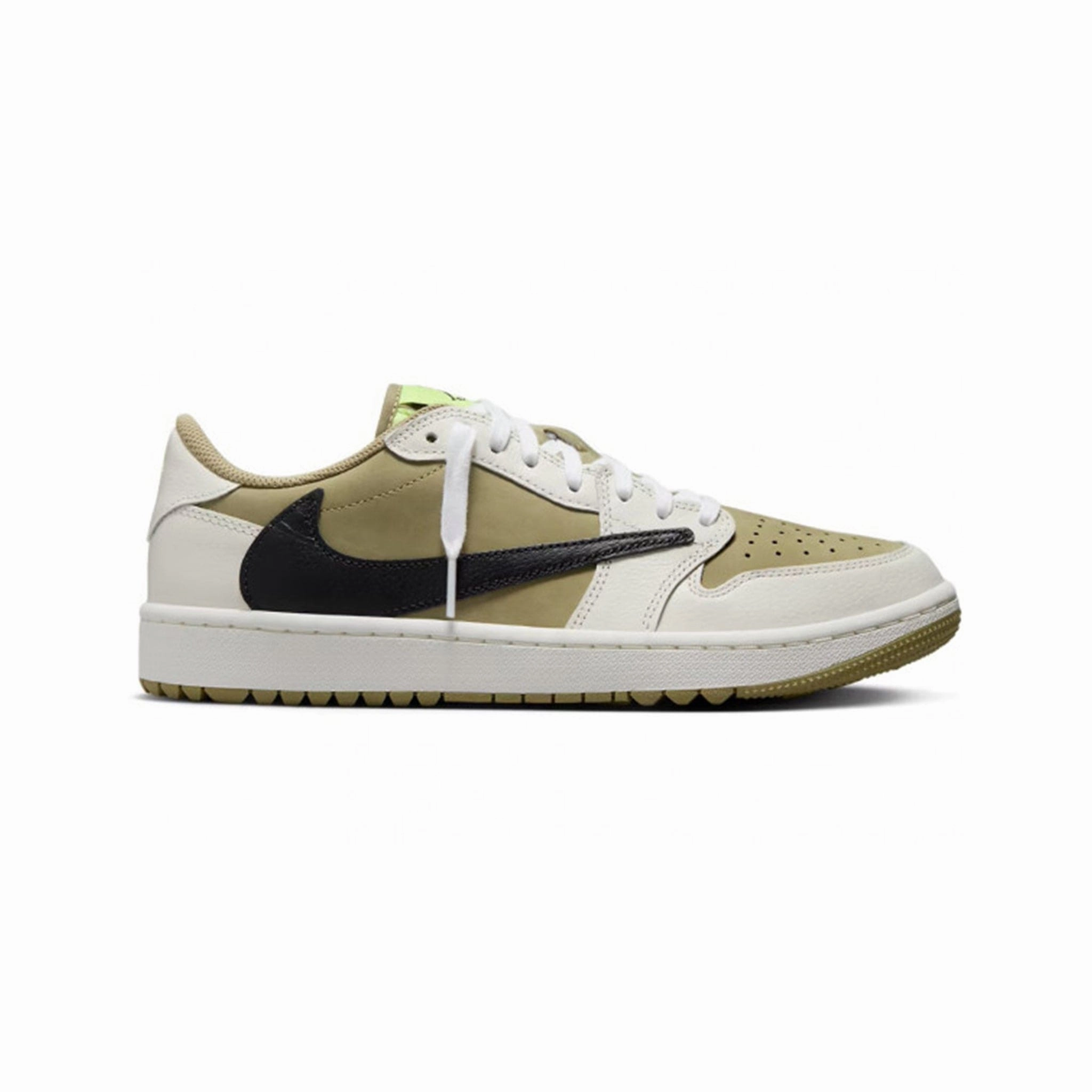 Jordan 1 Retro Low Golf Travis Scott Neutral Olive Upgraded arch