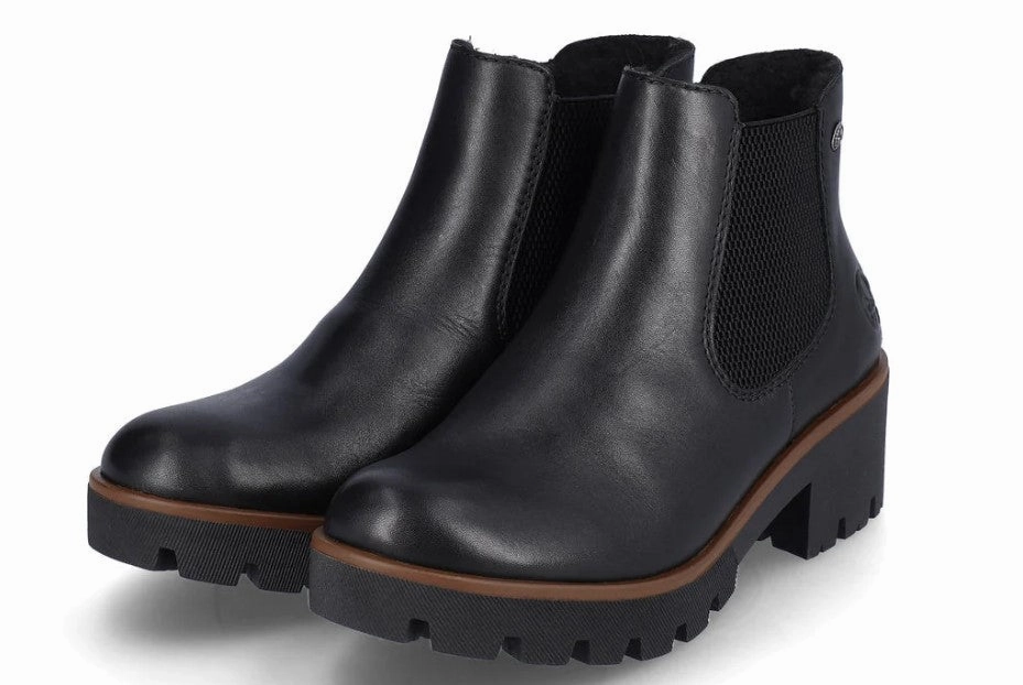 Rieker Women's AMALIA 79265 Ankle Boot Black Adventure Ready Kid Fun