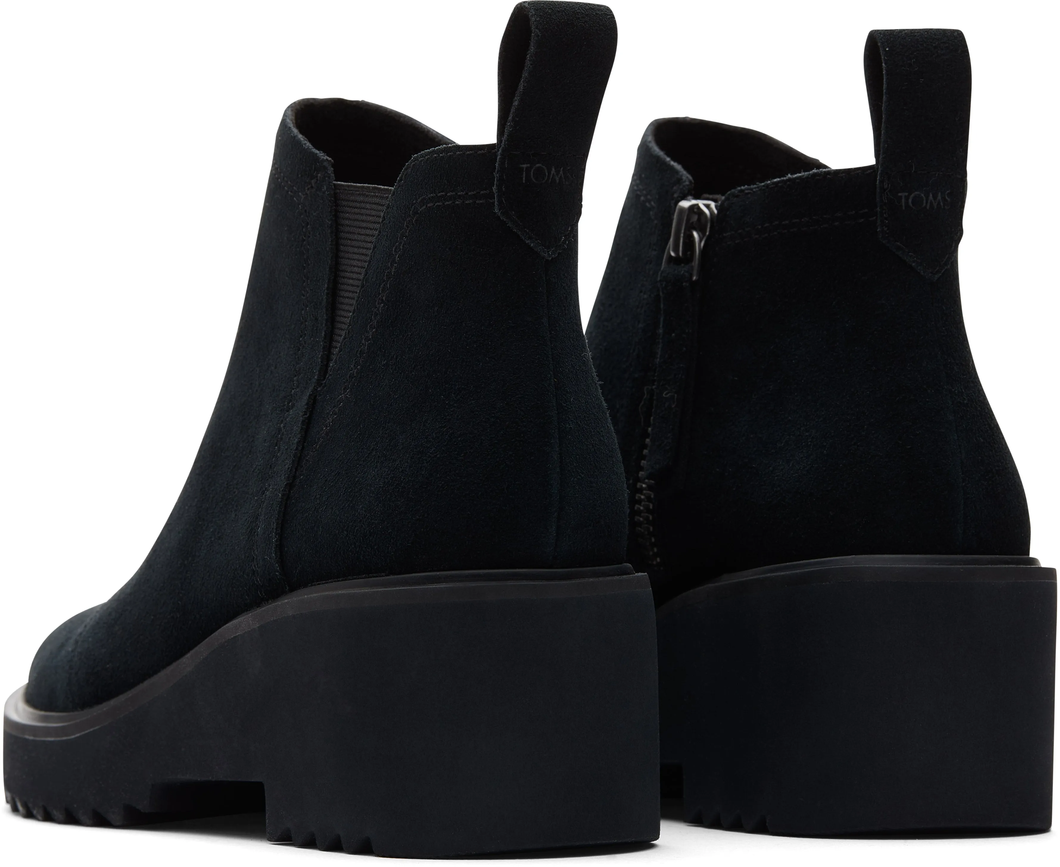 Suede Feel Maude Ankle Boot - Black/Black Suede