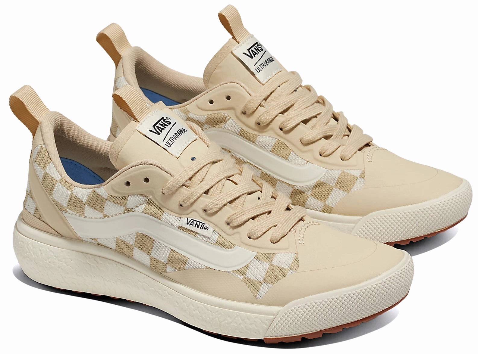 Silver Shine Good Traction Vans UltraRange EXO MTE Checkerboard Cream