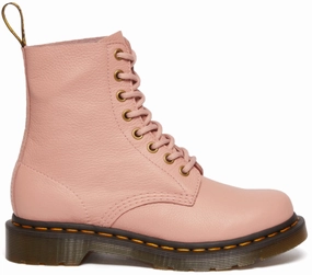 Dr. Martens Womens 1460 Pascal Peach Beige Virginia Outdoor Daily Canvas Material