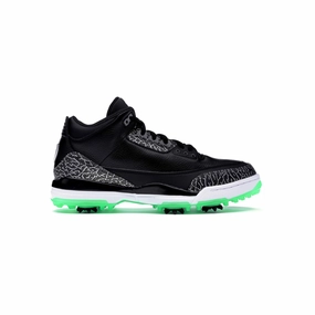 Jordan 3 Retro Golf Black Green Glow Lifestyle Athlete Moisture Wicking Lining