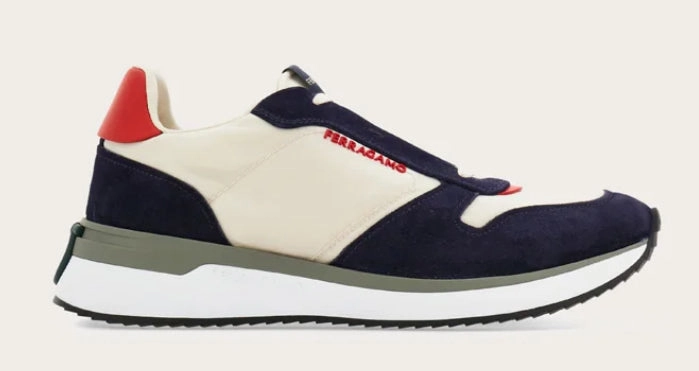 Low cut sneakers in White/Navy/Red (Pre-sale) Active ergonomic