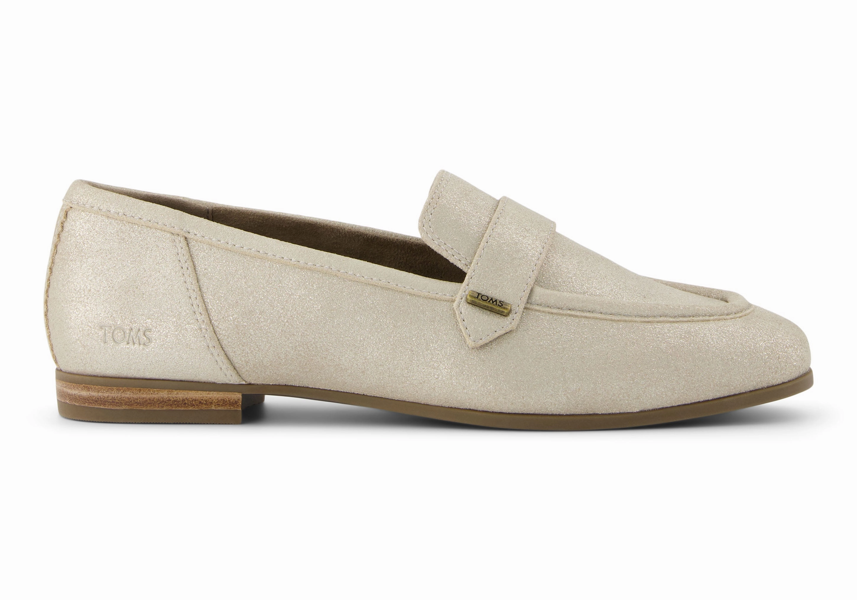 Lynette Loafer - Champagne Metallic Suede Slip Sneakers Relaxed Comfort Step