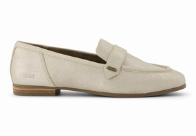 Lynette Loafer - Champagne Metallic Suede Yoga Path Picnic Spot