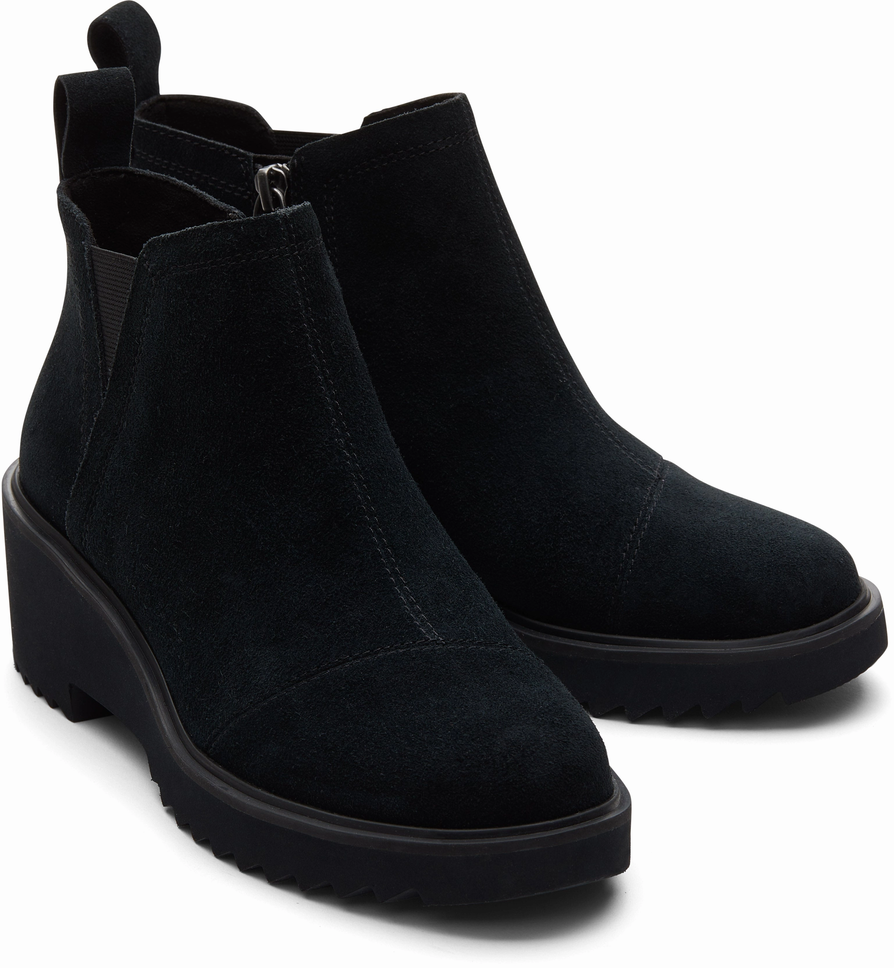 Galaxy Tone Comfortable Insole Maude Ankle Boot - Black/Black Suede