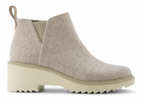Rough texture Maude Ankle Boot - Natural Shimmer Twill