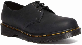 Dr. Martens 1461 Black Waxed Full Grain Leather Casual Modern Fashion