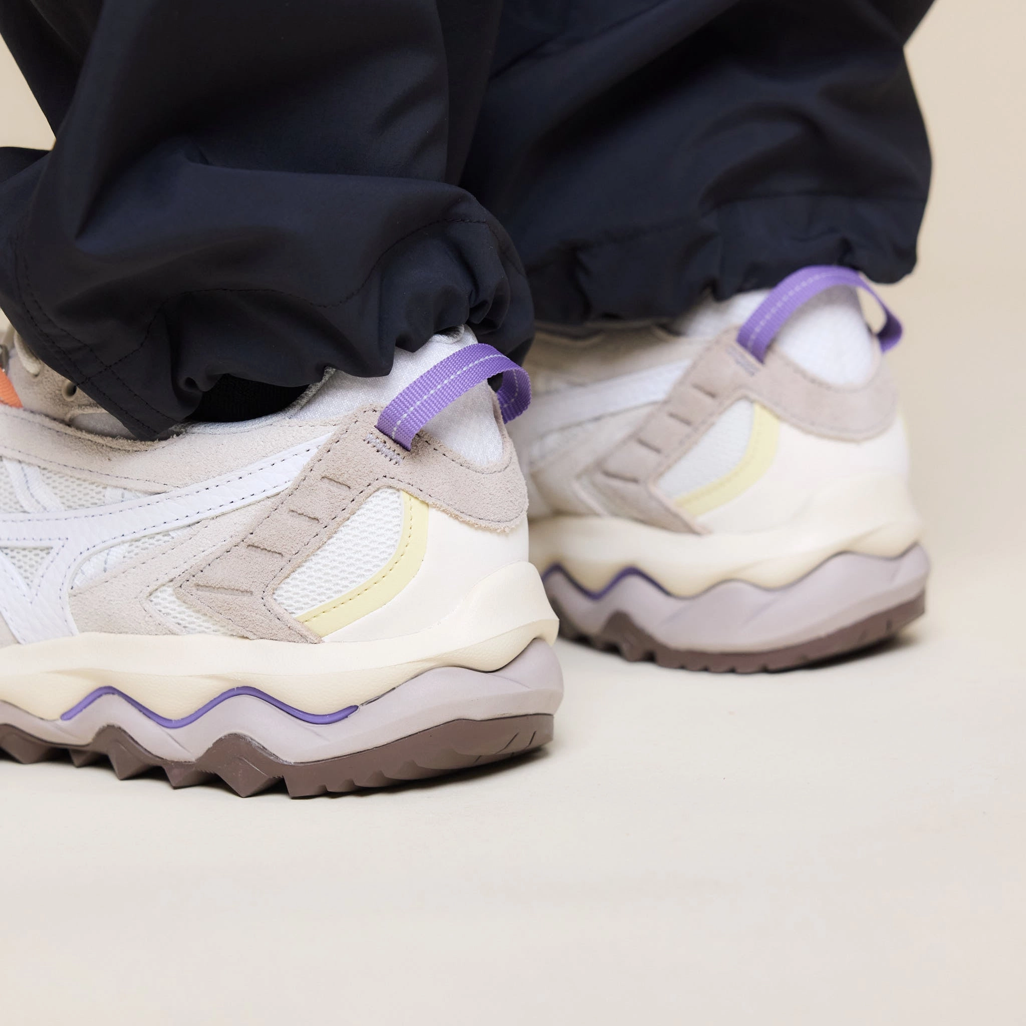 Mizuno - Wave Mujin TL - Snow White / White / Paisley Purple Lace Up Style