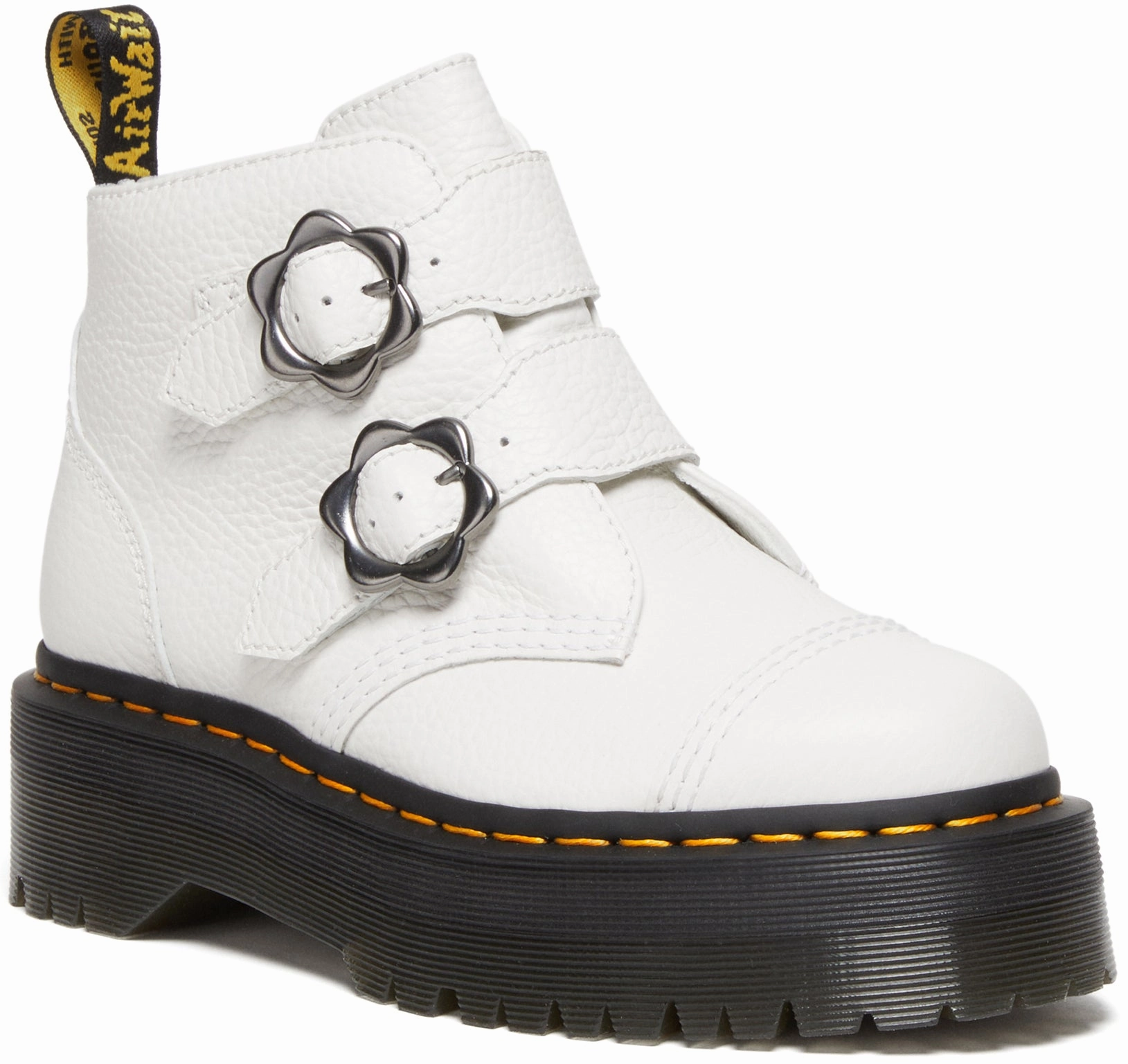 Dr Martens Womens Devon Flower White Nappa Perfect For Hiking Stability Base