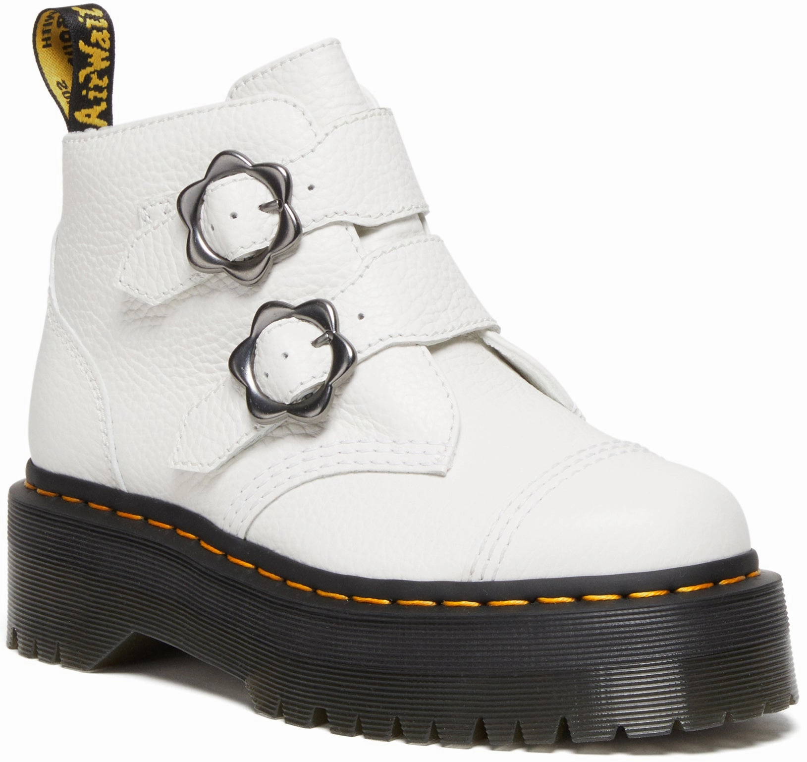 Dr Martens Womens Devon Flower White Nappa Perfect For Hiking Stability Base