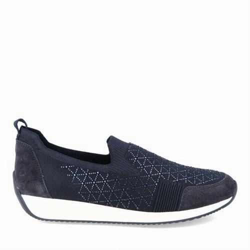 Hyper Compression Running Track Ara Women's Lissabon Slip-on Shoe Blue
